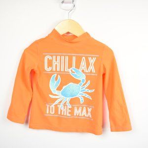 Neon orange rash guard top 2T